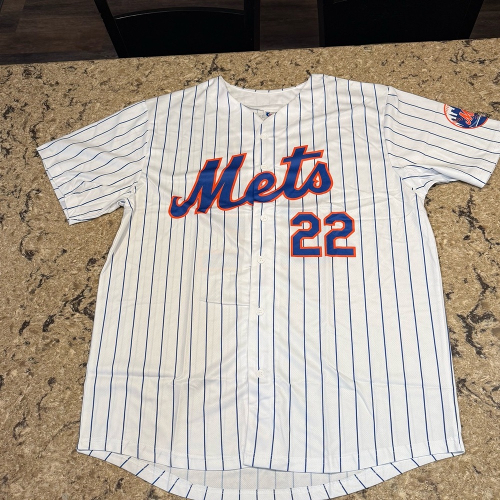 White and Blue Mets Jersey